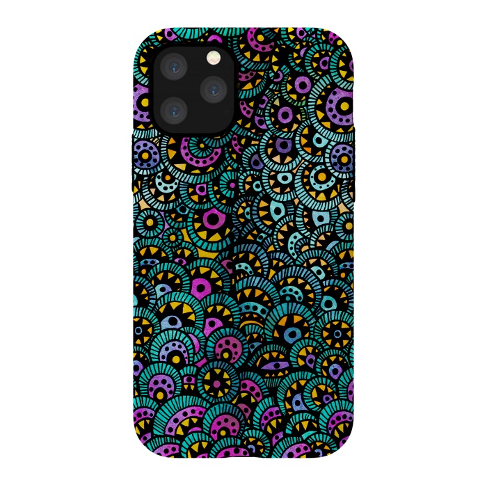 iPhone 11 Pro StrongFit Peacock Tail by Pom Graphic Design