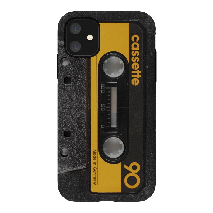 iPhone 11 StrongFit CASSETTE YELLOW by Diego Tirigall