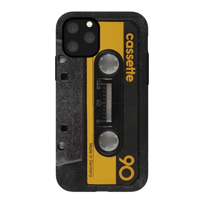 iPhone 11 Pro StrongFit CASSETTE YELLOW by Diego Tirigall