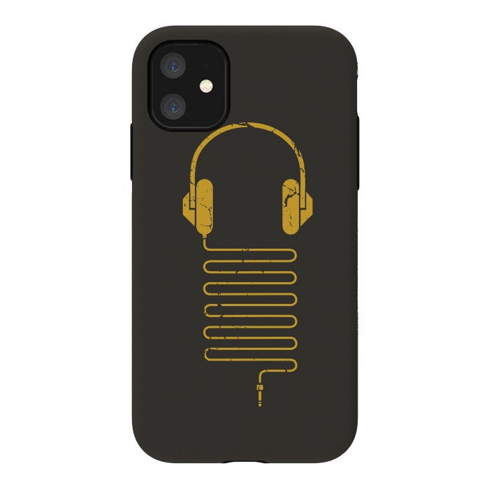 iPhone 11 StrongFit GOLD HEADPHONES by Sitchko