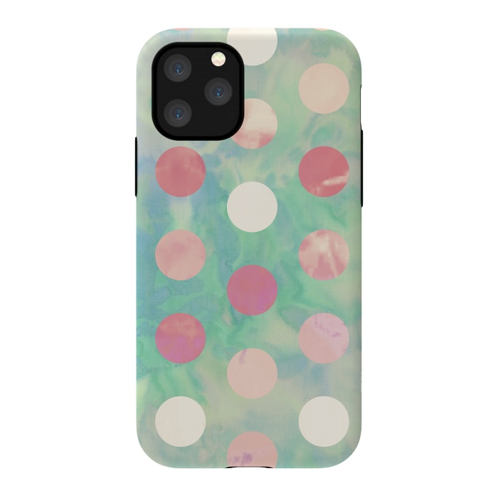 iPhone 11 Pro StrongFit Polka Dots Watercolor Front by Girly Trend