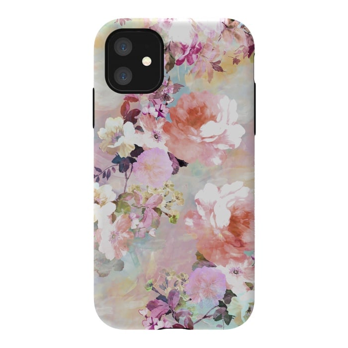 iPhone 11 StrongFit Watercolor Flowers by Girly Trend