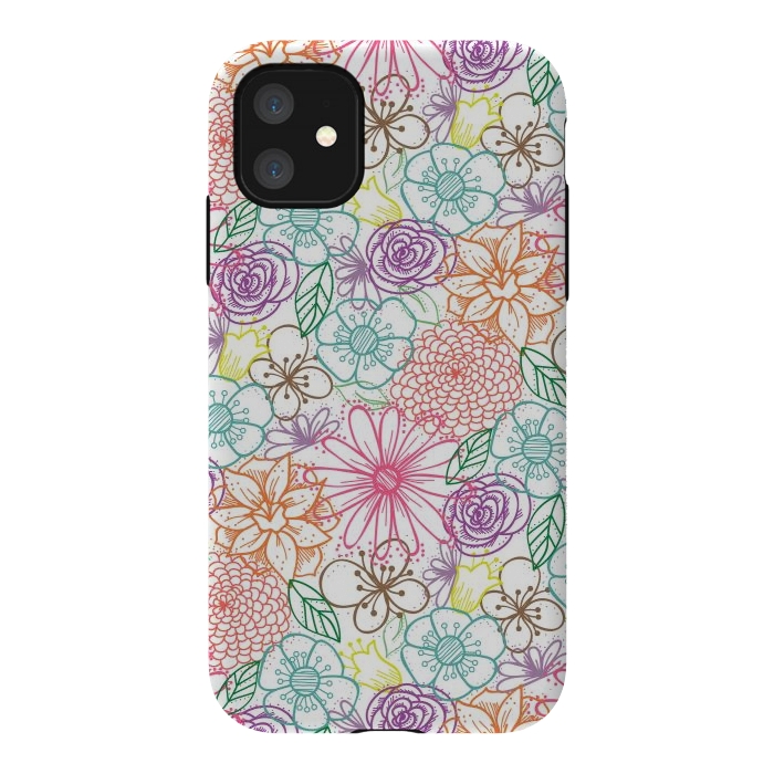 iPhone 11 StrongFit Bright Floral by TracyLucy Designs