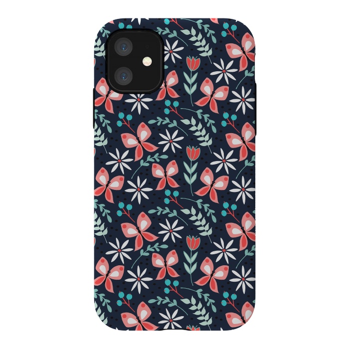 iPhone 11 StrongFit Midnight Butterfly by Dunia Nalu