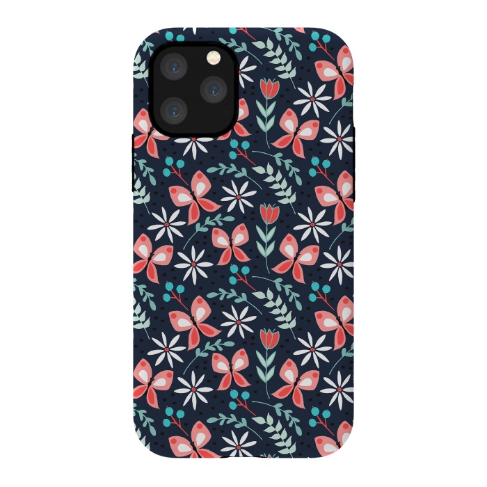 iPhone 11 Pro StrongFit Midnight Butterfly by Dunia Nalu