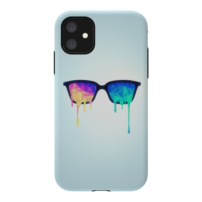 iPhone 11 StrongFit Psychedelic Nerd Glasses with Melting lsdtrippy by Philipp Rietz