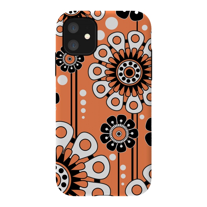 iPhone 11 StrongFit Orange Flowers by Shelly Bremmer