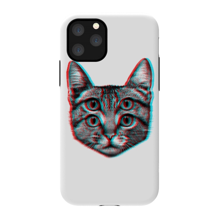 iPhone 11 Pro StrongFit 3D Cat by Mitxel Gonzalez