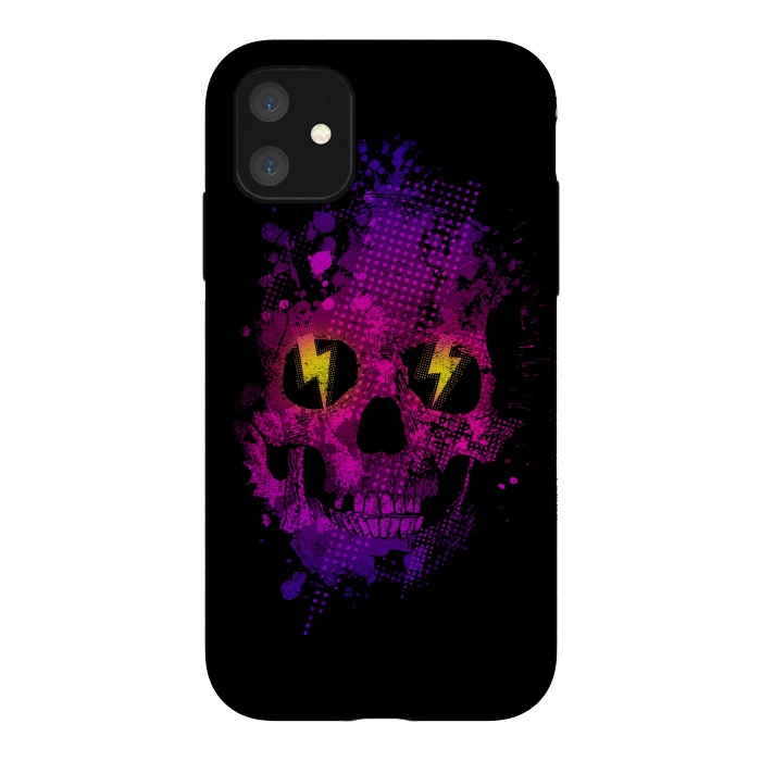 iPhone 11 StrongFit Acid Skull by Mitxel Gonzalez