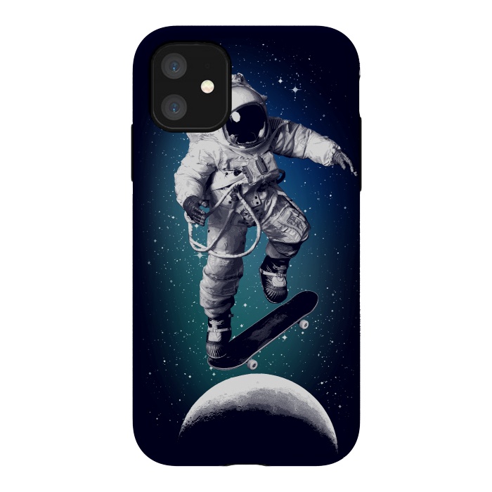 iPhone 11 StrongFit Skateboarding astronaut by Mitxel Gonzalez