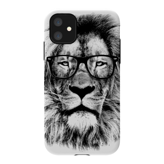 iPhone 11 StrongFit The King Lion of The Library by Mitxel Gonzalez