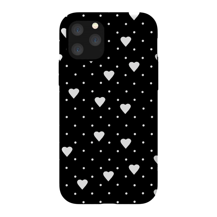 iPhone 11 Pro StrongFit Pin Point Hearts White by Project M