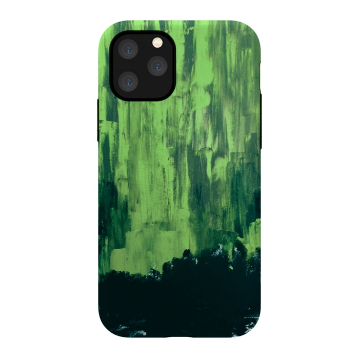 iPhone 11 Pro StrongFit Lime Green Northern Lights by ANoelleJay