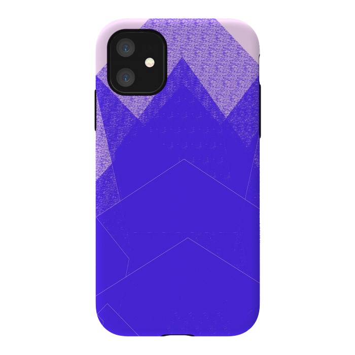 iPhone 11 StrongFit Sunset Mountain Blue by ANoelleJay