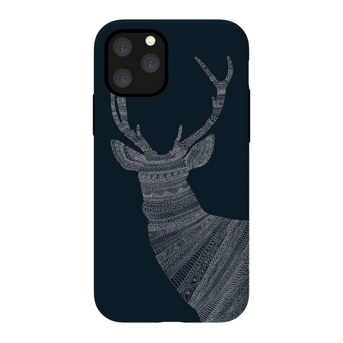 iPhone 11 Pro StrongFit Stag Blue Poster blue by Florent Bodart