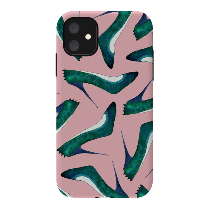iPhone 11 StrongFit Green With Envy Pink by Amaya Brydon