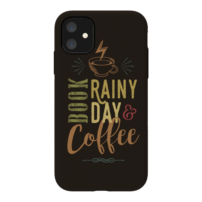 iPhone 11 StrongFit Book, Rainy Day & Coffee (a master blend) by Dellán