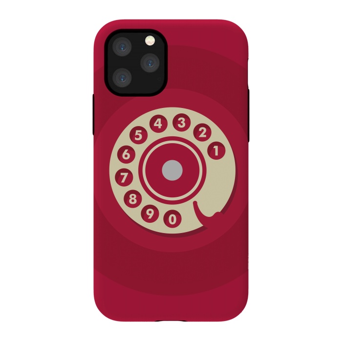 iPhone 11 Pro StrongFit Vintage Red Telephone by Dellán
