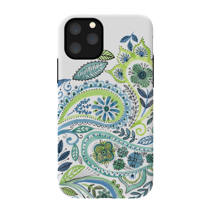 iPhone 11 Pro StrongFit Watercolour Paisley by Laura Grant