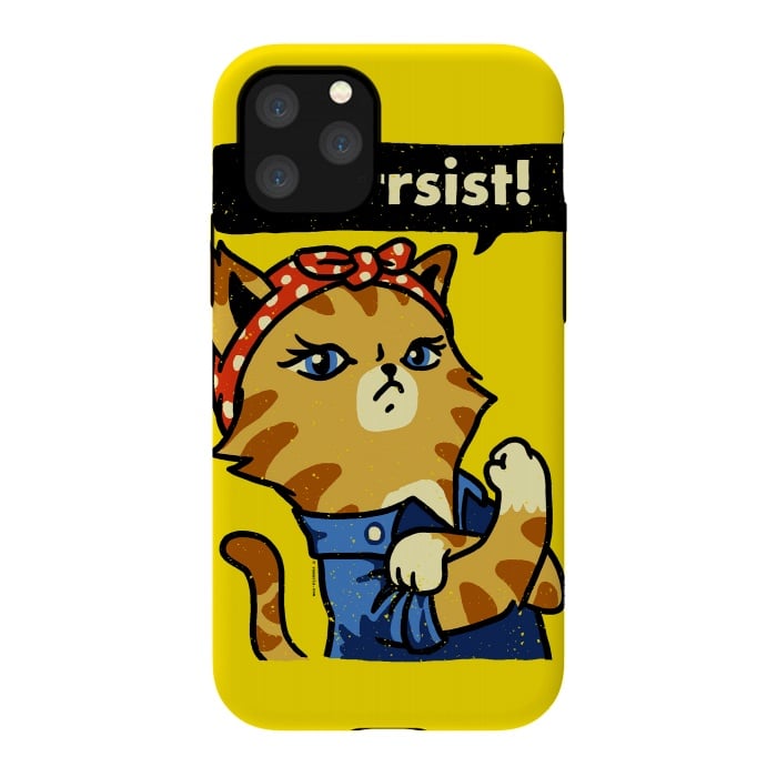 iPhone 11 Pro StrongFit Purrrsist! by Vó Maria