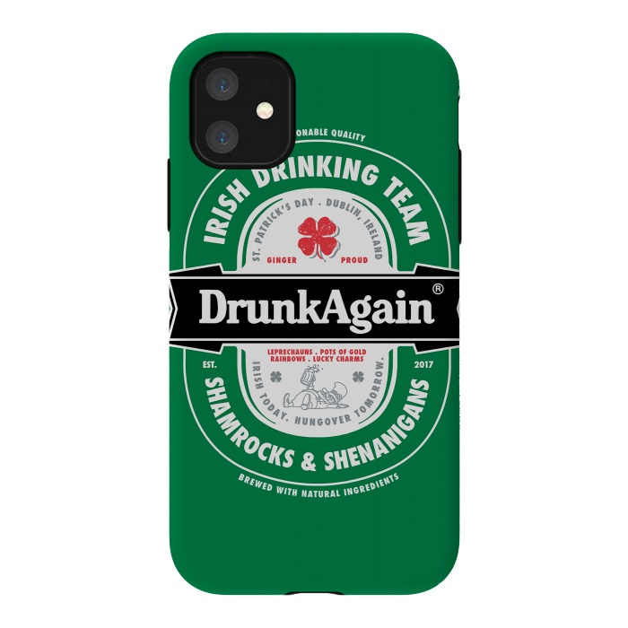 iPhone 11 StrongFit DrunkAgain Beer Label by Vó Maria