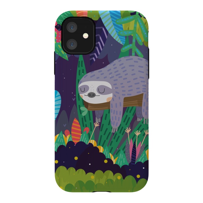 iPhone 11 StrongFit Sloth in nature by Maria Jose Da Luz