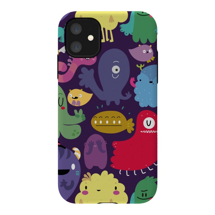iPhone 11 StrongFit Colorful monsters by Maria Jose Da Luz