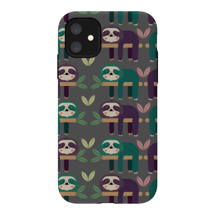 iPhone 11 StrongFit Sloths by Maria Jose Da Luz