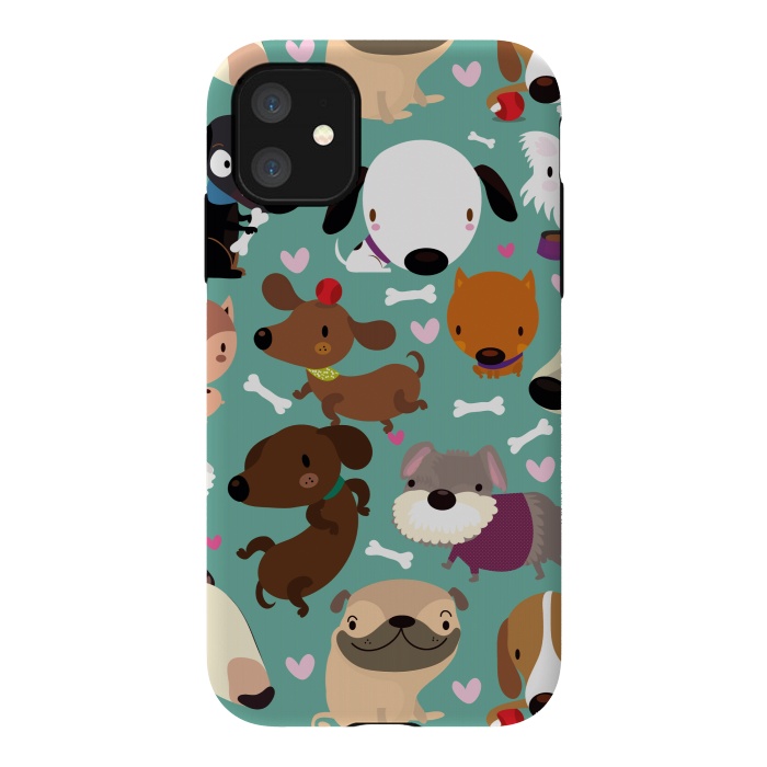 iPhone 11 StrongFit Happy dogs by Maria Jose Da Luz