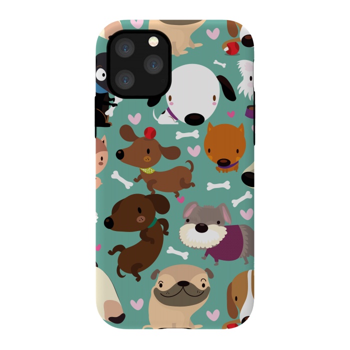 iPhone 11 Pro StrongFit Happy dogs by Maria Jose Da Luz