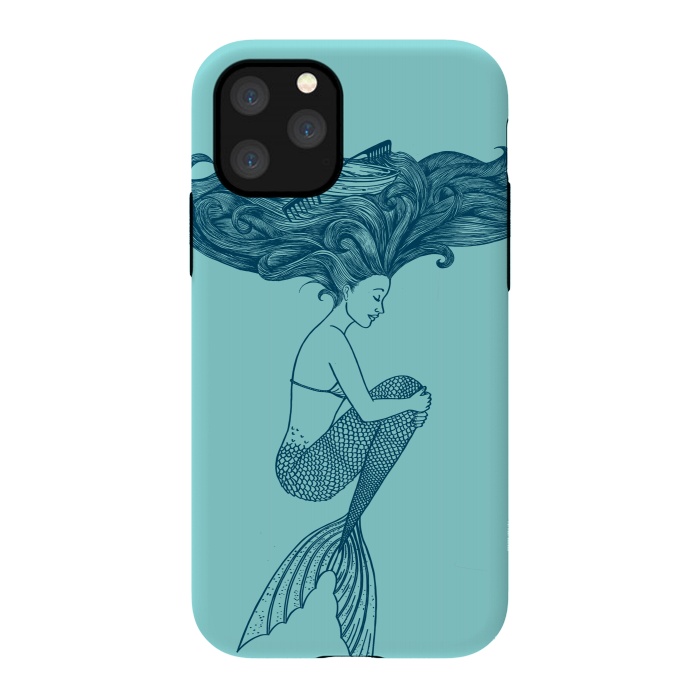 iPhone 11 Pro StrongFit Mermaid Hairs by Coffee Man