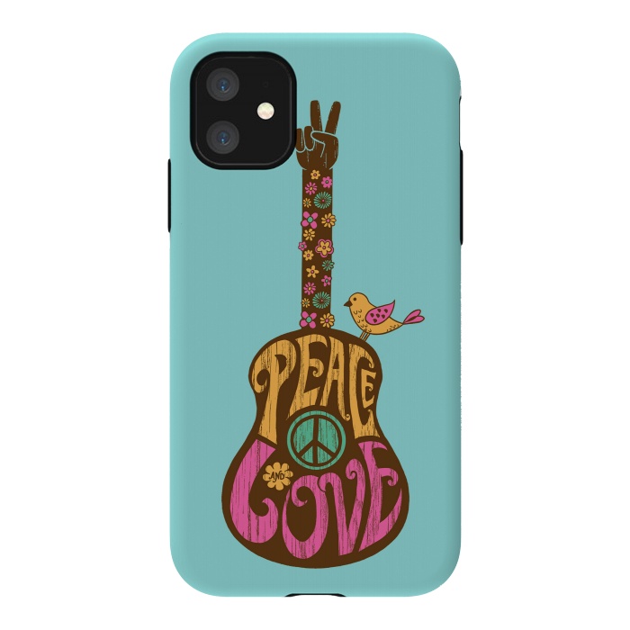 iPhone 11 StrongFit Peace and love by Coffee Man