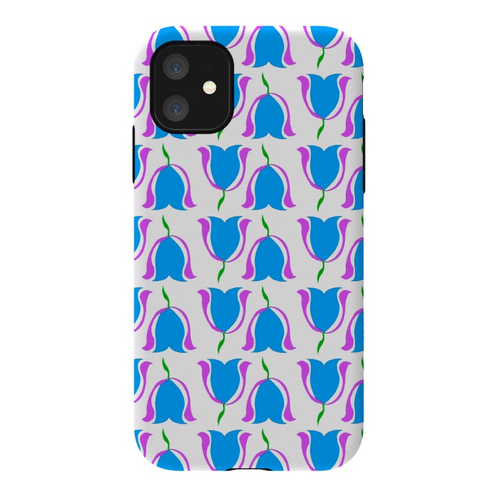 iPhone 11 StrongFit Tulip Love Blue by Bettie * Blue