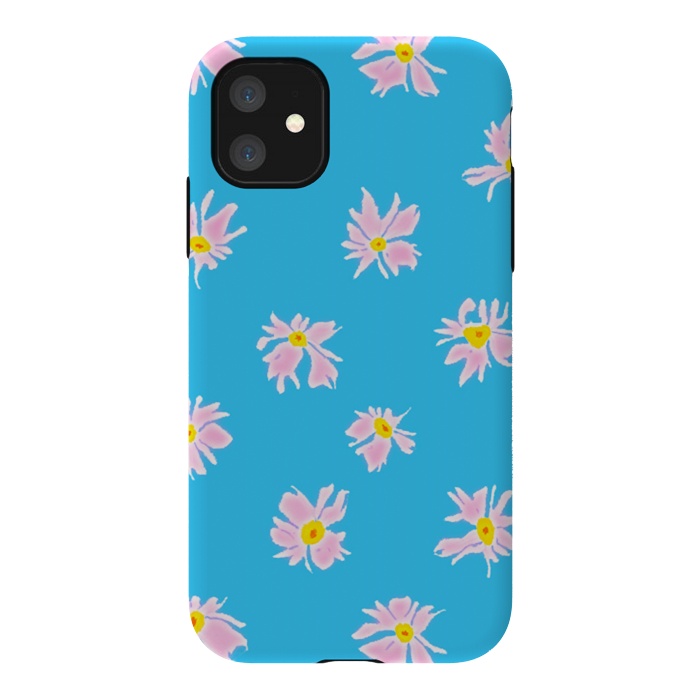 iPhone 11 StrongFit Pink Snow & Sky by Bettie * Blue