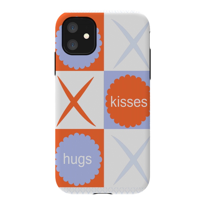 iPhone 11 StrongFit X's & O's -Orange/Lavender by Bettie * Blue
