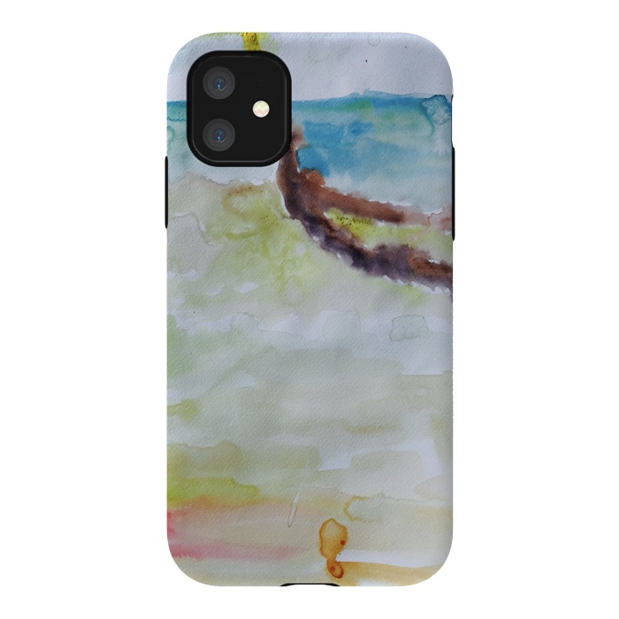 iPhone 11 StrongFit Miami Beach Watercolor #3 by ANoelleJay