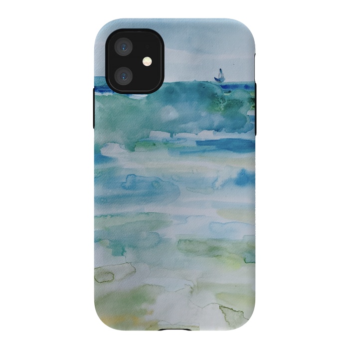 iPhone 11 StrongFit Miami Beach Watercolor #7 by ANoelleJay