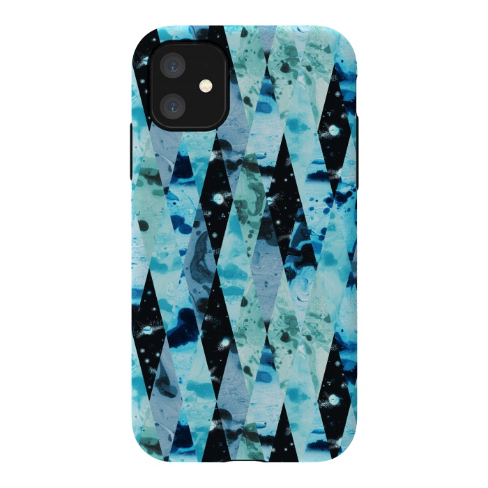 iPhone 11 StrongFit Marble diamonds by Laura Grant