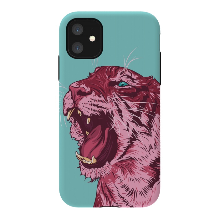 iPhone 11 StrongFit Magenta tiger by Roland Banrévi