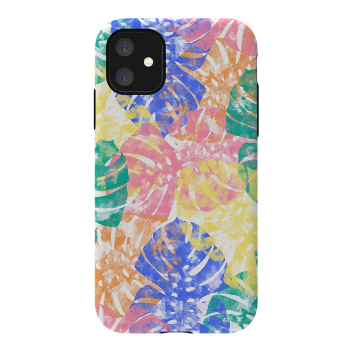 iPhone 11 StrongFit Monstera Colorfull by Rui Faria