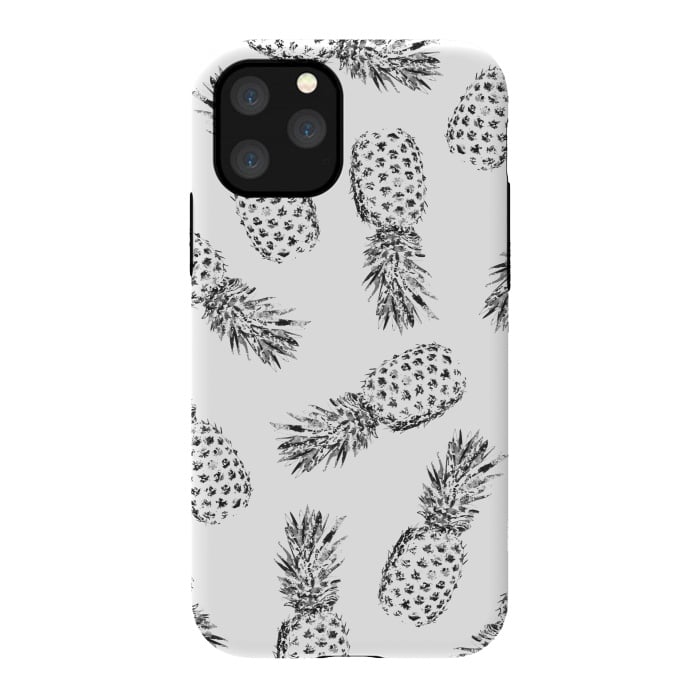 iPhone 11 Pro StrongFit Pineapples black and white by Rui Faria