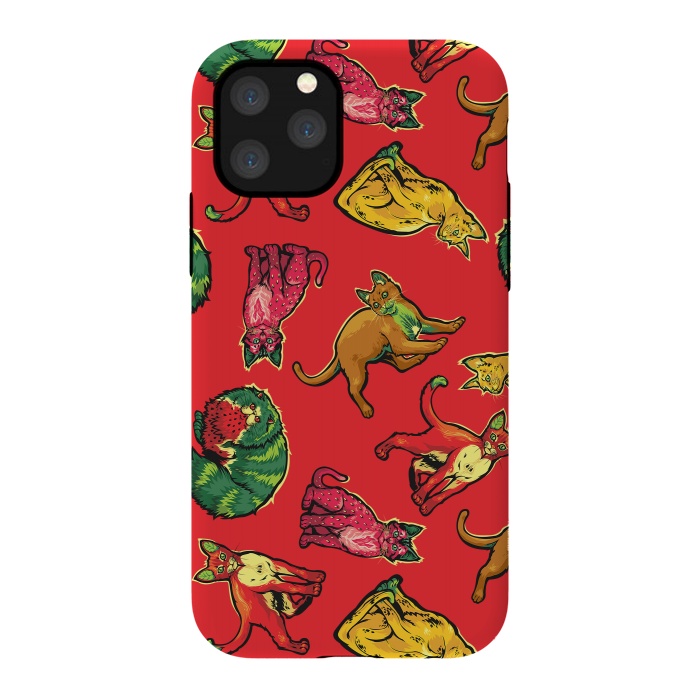 iPhone 11 Pro StrongFit Fruit Cats by Draco