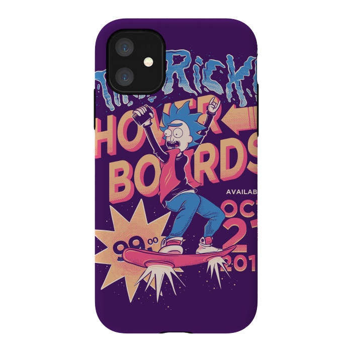 iPhone 11 StrongFit Tiny rick hoverboards by Ilustrata