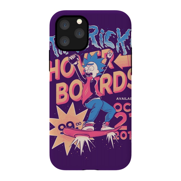 iPhone 11 Pro StrongFit Tiny rick hoverboards by Ilustrata