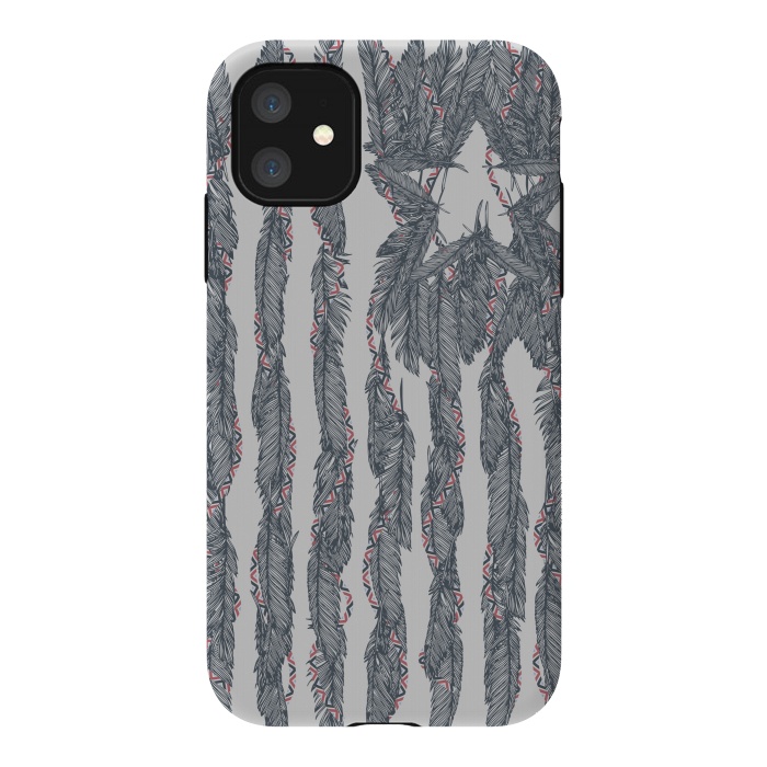 iPhone 11 StrongFit America Feather Flag by Sitchko