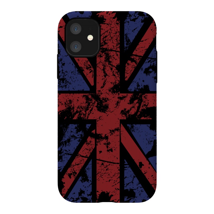 iPhone 11 StrongFit Grunge UK Flag Black by Sitchko