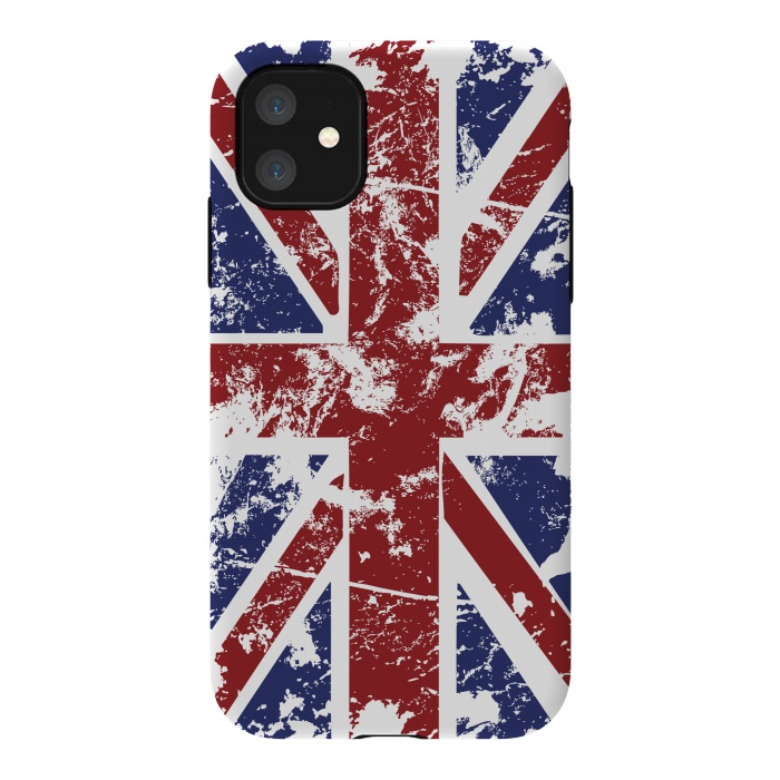 iPhone 11 StrongFit Grunge UK Flag  by Sitchko