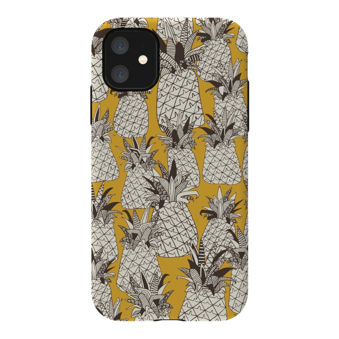iPhone 11 StrongFit Pineapple Sunshine by Sharon Turner