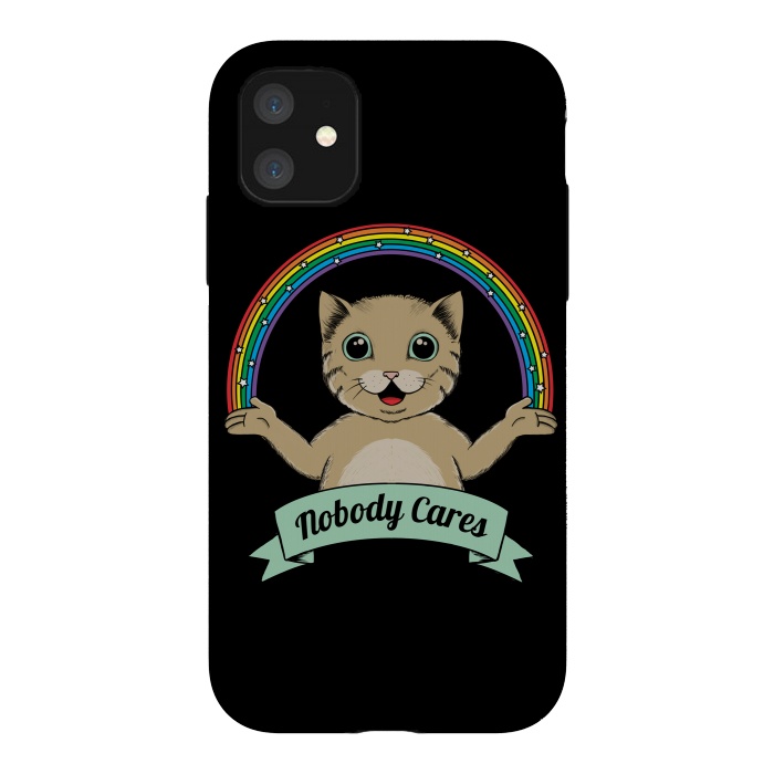 iPhone 11 StrongFit Nobody Cares by Coffee Man