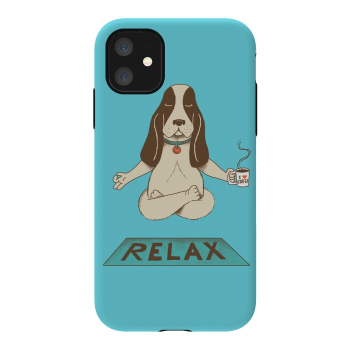 iPhone 11 StrongFit Dog Relax by Coffee Man